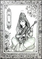 Målarbild Persiska musiker