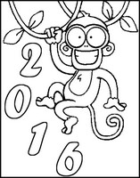 Dibujo para colorear relajante Año de Mono de Fuego