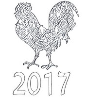 Desenho para colorir anti stress 2017 Ano Novo Chinês