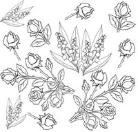 Art Therapy coloring page Flowers: roses and lilies 