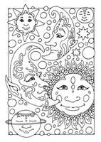 Art Therapy coloring page Celestial bodies