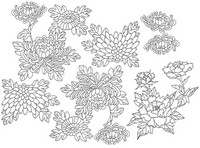 Art Therapy coloring page Japan: flowers