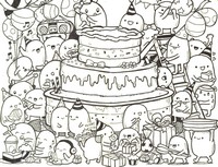 Art Therapy coloring page Doodle cake