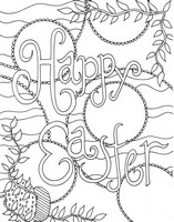 Dibujo para colorear relajante Happy Easter