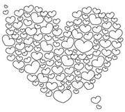 Art Therapy coloring page Cloud of hearts