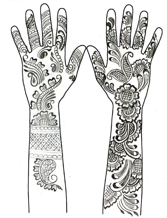 Henna tatuerade händer