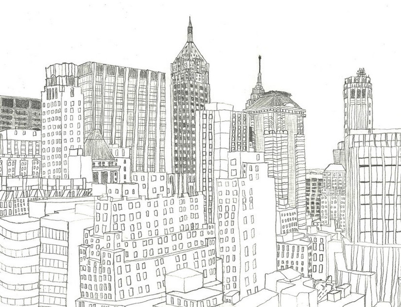 Desenho para colorir anti stress New-York