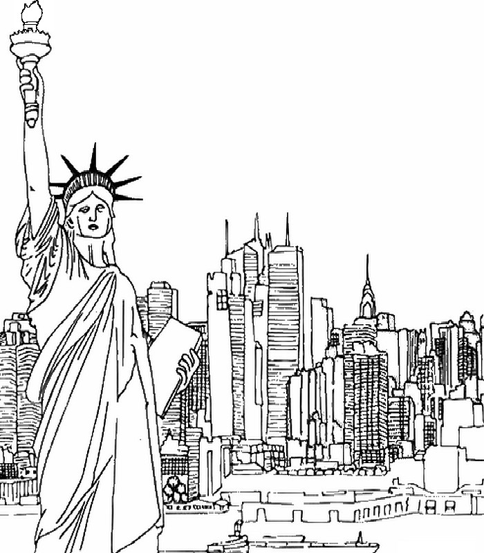 ニューヨークと自由の女神像