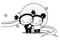 Art Therapy coloring page Pucca and Garu