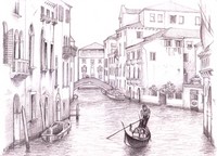 Dibujo para colorear relajante Venecia