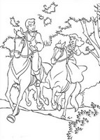 Dibujo para colorear relajante Princesa a caballo