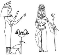Dibujo para colorear relajante Princesas egipcias