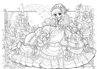 Art Therapy coloring page Princess and roses