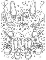 Art Therapy coloring page Sandals and heels