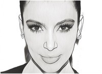 Målarbild Face Kim Kardashian