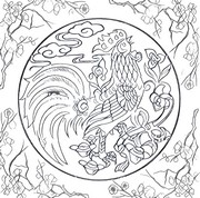 Art Therapy coloring page 2017 Year of the Rooster