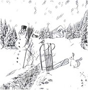 Dibujo para colorear relajante Muñeco de nieve