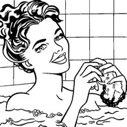 Art Therapy coloring page In the bath