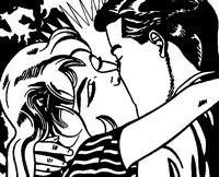 Coloriage anti-stress Le baiser