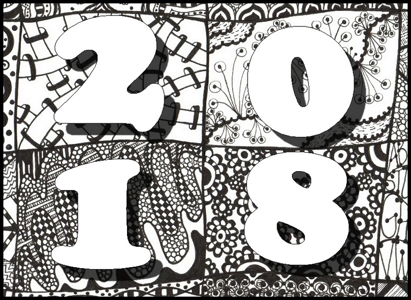 Anti-stress kleurplaten Nieuwjaar 2018