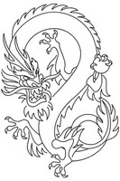 Dibujo para colorear relajante Dragón coreano