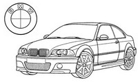 Dibujo para colorear relajante BMW