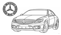 Dibujo para colorear relajante Mercedes Benz