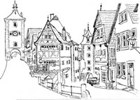 Desenho para colorir anti stress Rothenburg