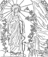 Disegno da colorar antistress Nostra Signora di Lourdes