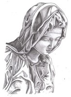 Dibujo para colorear relajante Virgen María