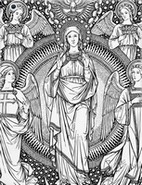 Målarbild Maria och änglar