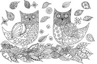 Art Therapy coloring page Owls