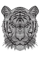 Dibujo para colorear relajante Tigre