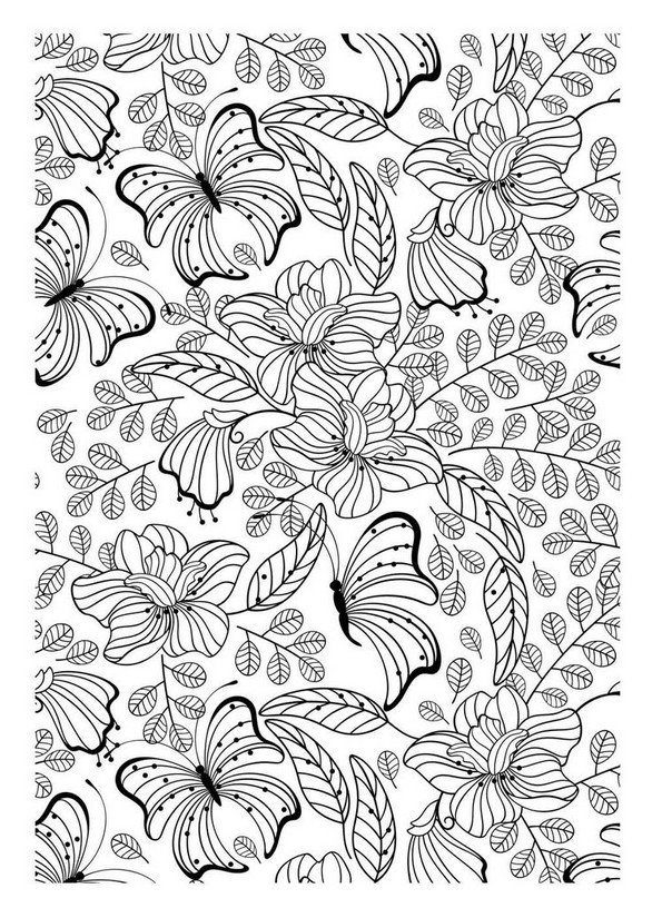 Muster mit Schmetterlinge und Blumen 