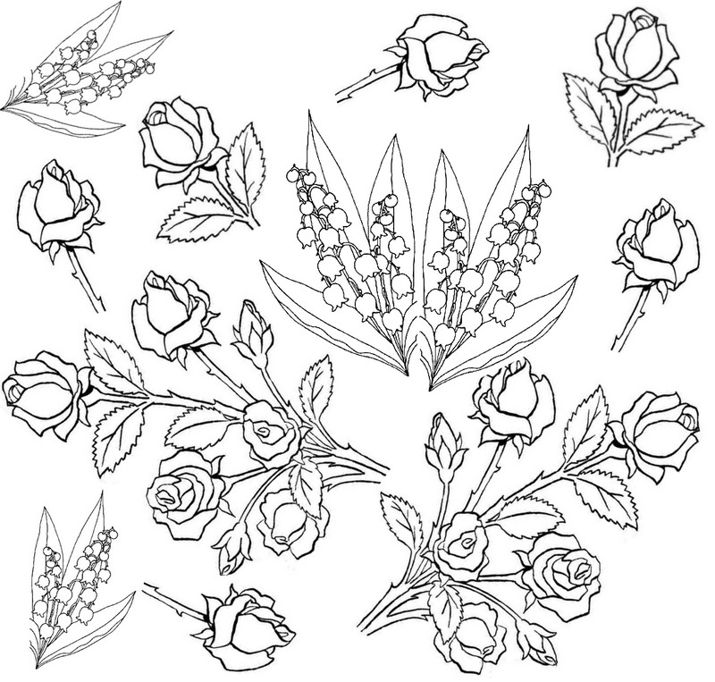 Desenho para colorir anti stress Flores