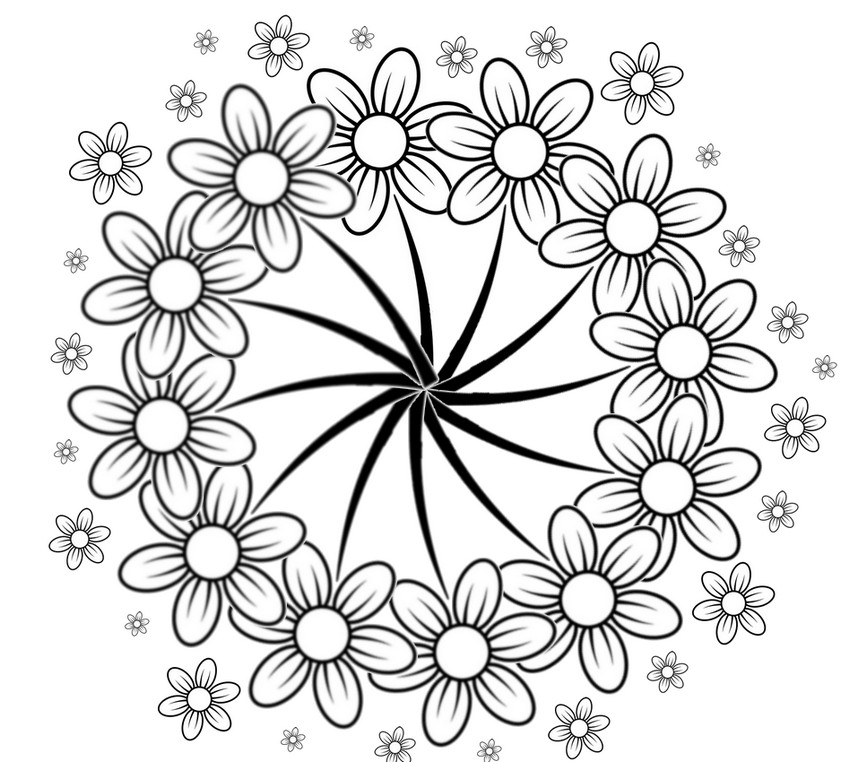 Desenho para colorir anti stress Flores