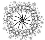 Art Therapy coloring page Flowers: daisies 
