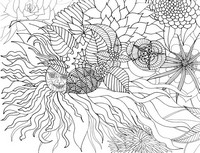 Art Therapy coloring page Summer sun and flowers