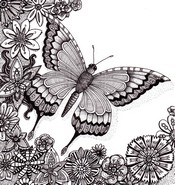 Disegno da colorar antistress Farfalla