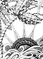 Art Therapy coloring page Sea and sun
