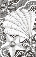 Art Therapy coloring page Starfish and shell