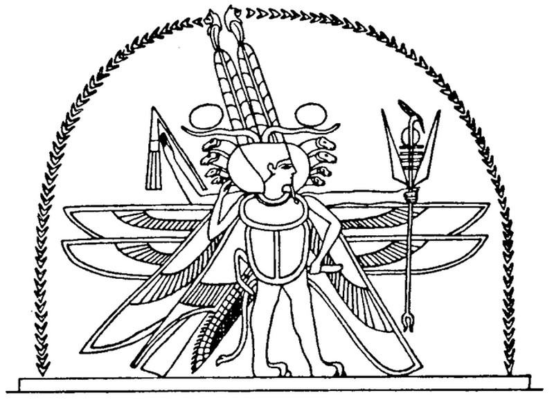 Egypte : Horus, Dieu muni d'ailes et de cornes