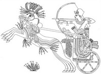 Dibujo para colorear relajante Guerra Tutankamón contra Nubia 