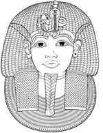 Kolorowanka Egipt POGRZEBOWE maskować Toutankhamon