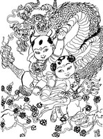 Art Therapy coloring page Dragon dance