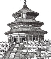 Målarbild Chinese Temple