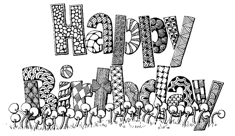 Art Therapy coloring page Happy Birthday