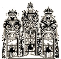 Dibujo para colorear relajante Los Tres Reyes Magos