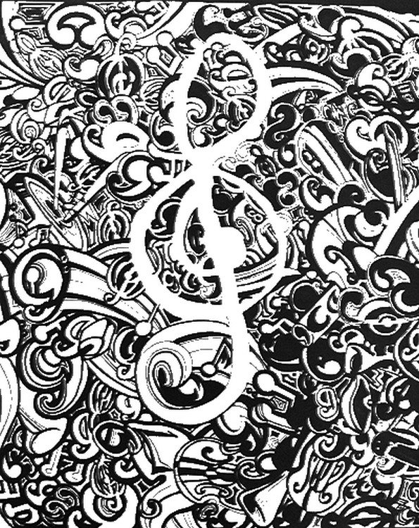 Art Therapy coloring page Music