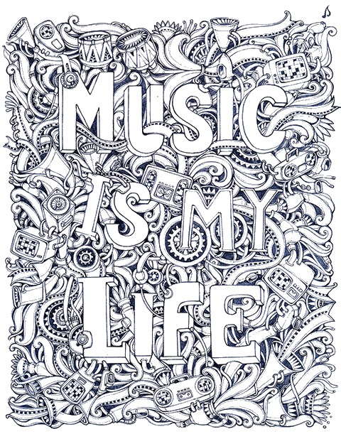 Art Therapy coloring page Music